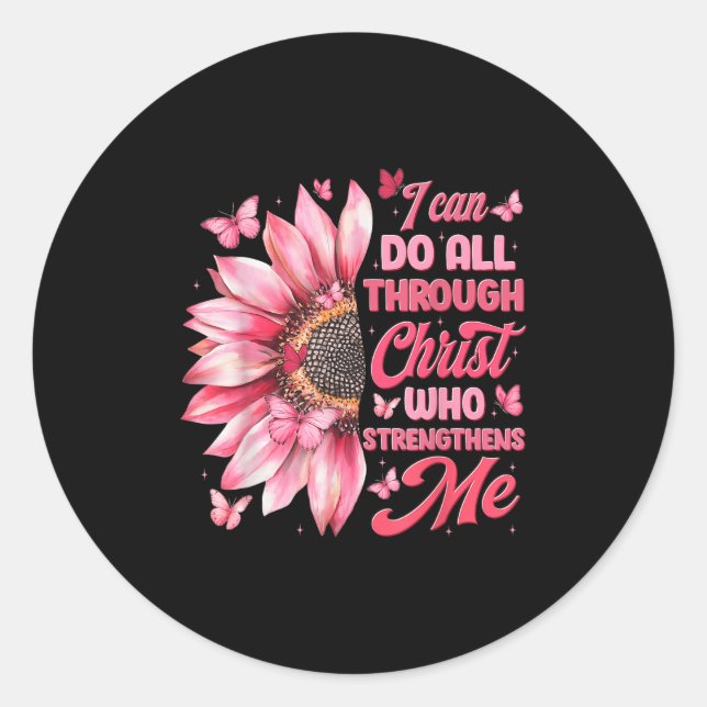 Sticker Rond I Can Do All Things Through Christ Who Strengthens (Devant)