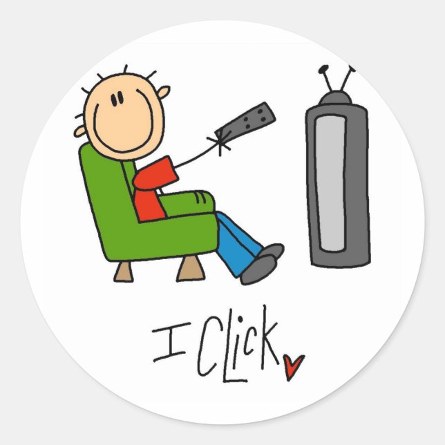 Sticker Rond I Click T-shirts et cadeaux (Devant)