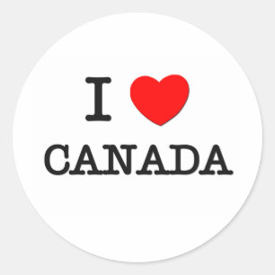 STICKER ROND I COEUR CANADA