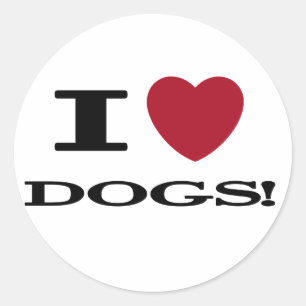 Sticker Rond I (coeur) Chiens