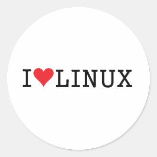 Sticker Rond I coeur Linux 2