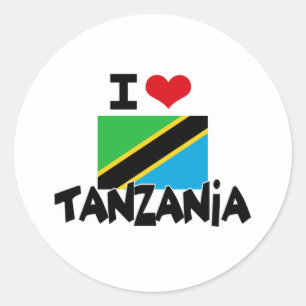 STICKER ROND I COEUR TANZANIE