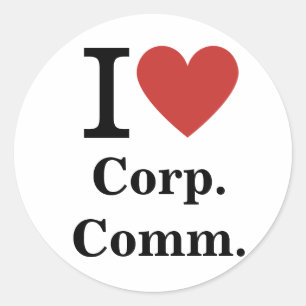 Sticker Rond I ❤️ Corp. Comm. pour employés PERSONNALISÉ