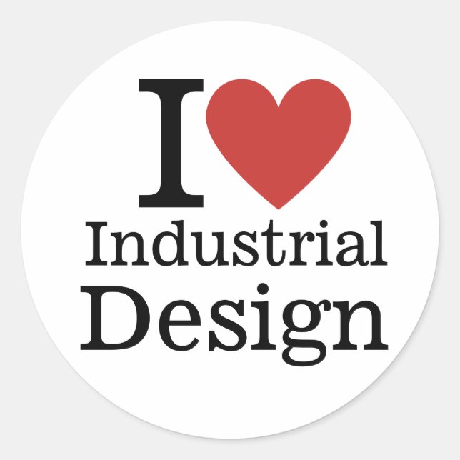 Sticker Rond I ❤️ Design industriel pour étudiants/Faculté PERS (Devant)