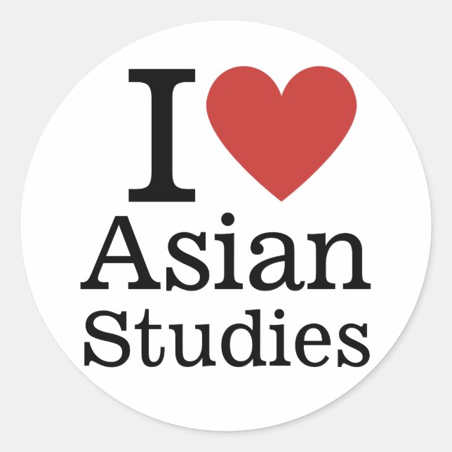 Sticker Rond I ❤️ Études asiatiques pour étudiants/Faculté CUST (Devant)