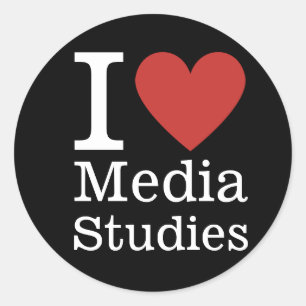 Sticker Rond I ❤️ Études des médias pour les étudiants/Faculté