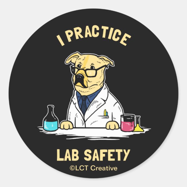 Sticker Rond I Exercice de la sécurité des laboratoires (Devant)