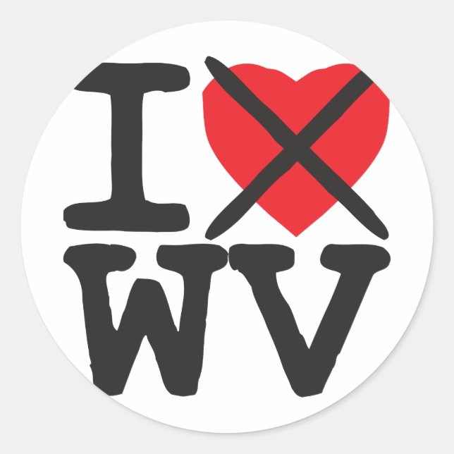Sticker Rond I Hate WV - Virginie-Occidentale (Devant)