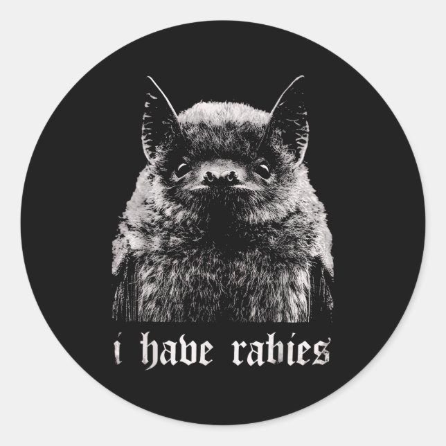 Sticker Rond I Have Rabies Funny Bat  (Devant)
