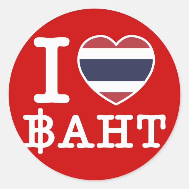 Sticker Rond I Heart (Amour) Baht (Devant)