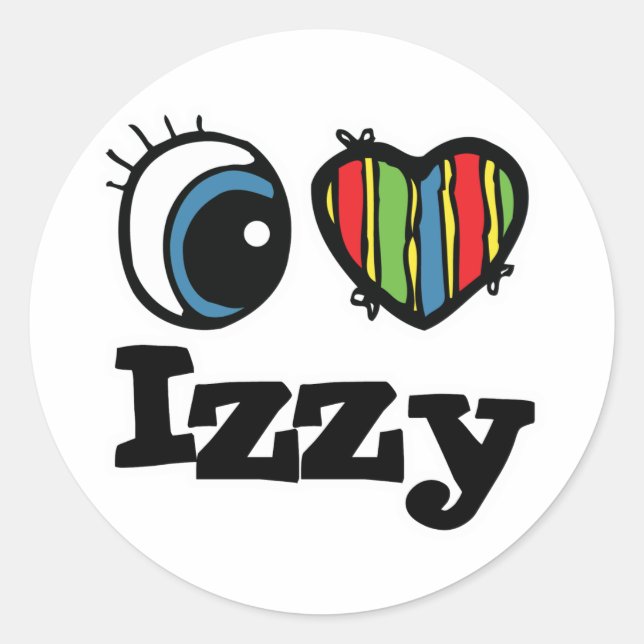 Sticker Rond I Heart (Amour) Izzy (Devant)