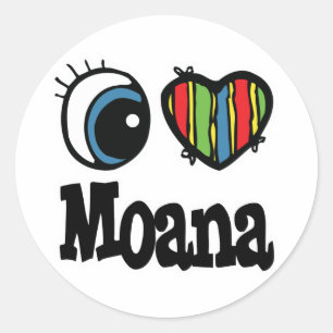 Sticker Rond I Heart (Amour) Moana