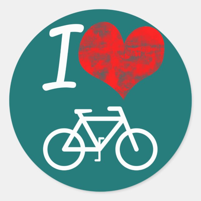 Sticker Rond I Heart Bike (Devant)