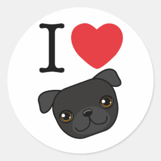 Sticker Rond I Heart Black Carlins