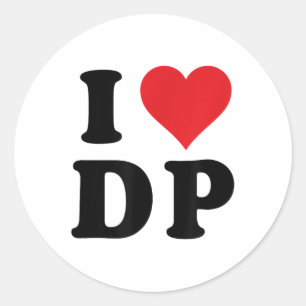 Sticker Rond I Heart Dp Initiales I Love D.p. Premier Et Dernie