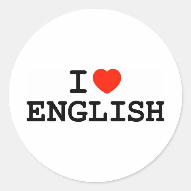 Sticker Rond I Heart English (Devant)