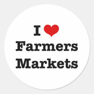 Sticker Rond I Heart Farmers Marchés