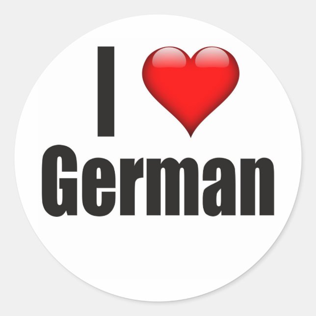 Sticker Rond I Heart German (Devant)