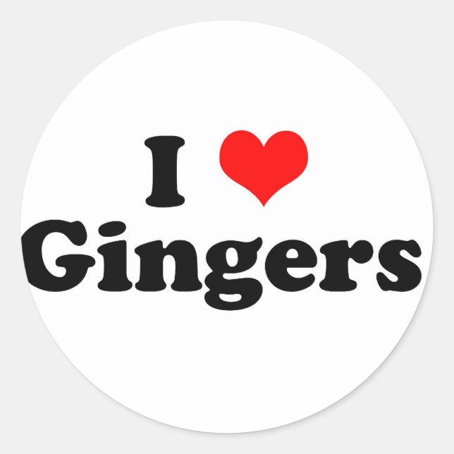 Sticker Rond I Heart Gingers (Devant)