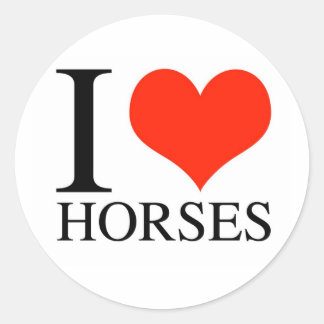 Sticker Rond I Heart Horses
