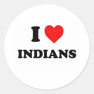 Sticker Rond I Heart Indians