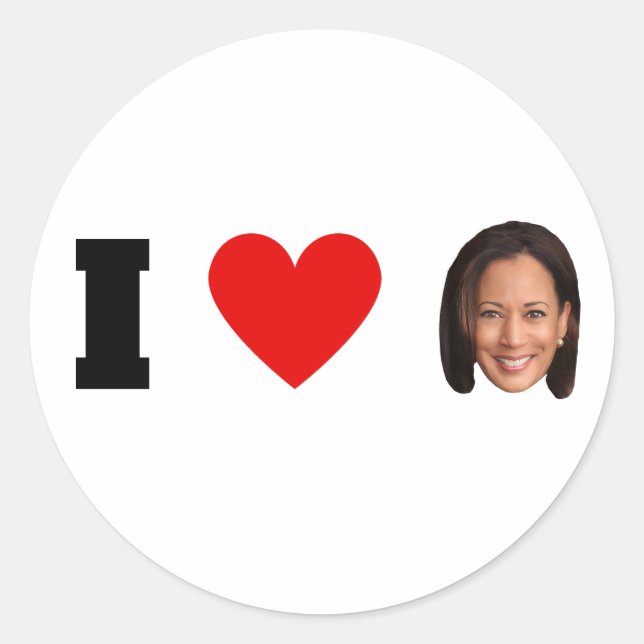 Sticker Rond I Heart Kamala Harris (Devant)