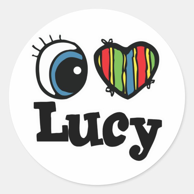 Sticker Rond I Heart (Love) Lucy (Devant)