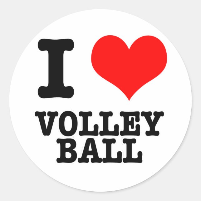 STICKER ROND I HEART (LOVE) VOLLEY BALL (Devant)