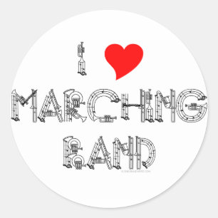 Sticker Rond I Heart Marching Band