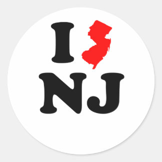 Sticker Rond I Heart NJ