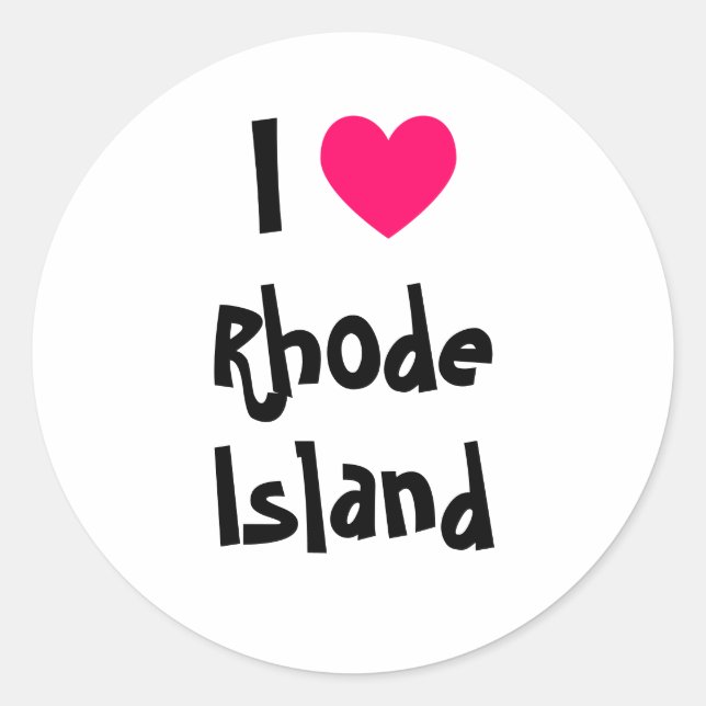 Sticker Rond I Heart Rhode Island (Devant)