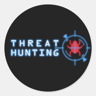 Sticker Rond I HUNT MALWARE - Rouge et Bleu