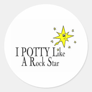 Sticker Rond I le POT aiment une vedette du rock