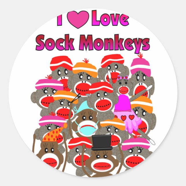 Sticker Rond "I LOCK MONKEYS" Cadeaux (Devant)