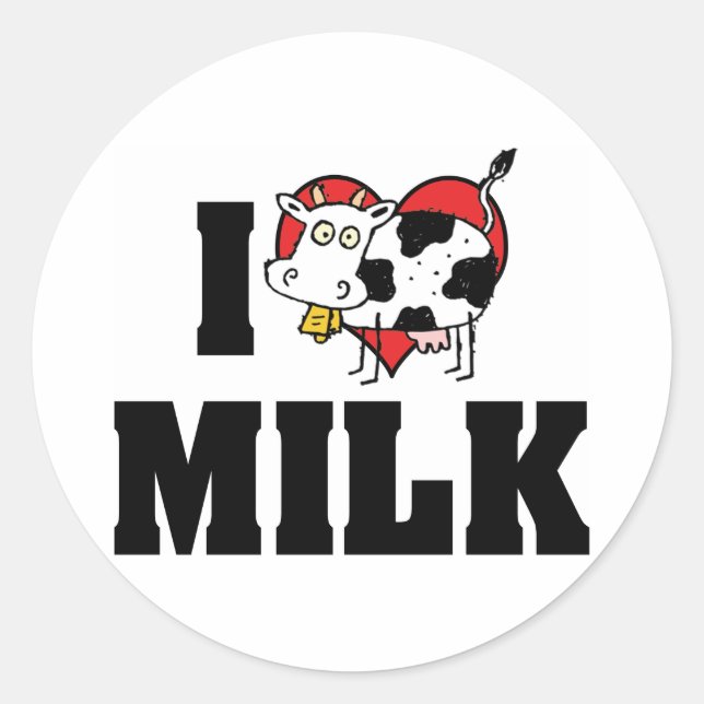 Sticker Rond I Lot Lait Coeur - Jus De Vache Louveur Laitier (Devant)