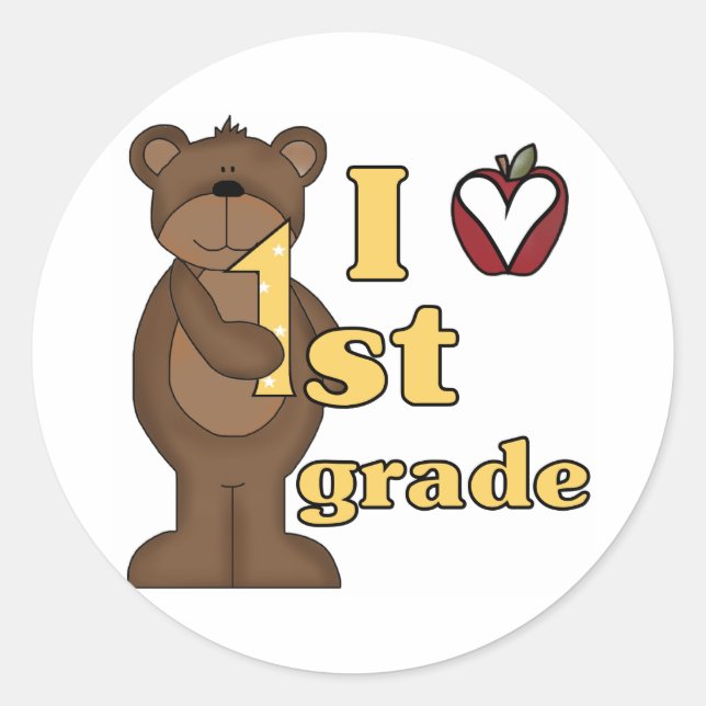 Sticker Rond I Love 1st Grade (Devant)