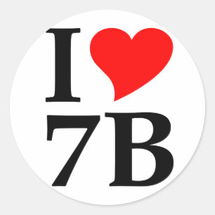 Sticker Rond I love 7B