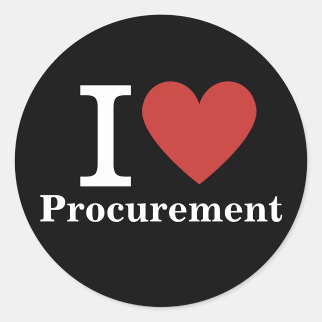 Sticker Rond I ❤️ Love Achats (pour les employés) PERSONNALISÉ (Devant)