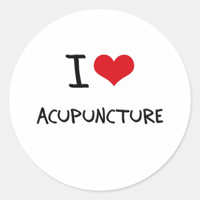 Sticker Rond I Love Acupuncture (Devant)