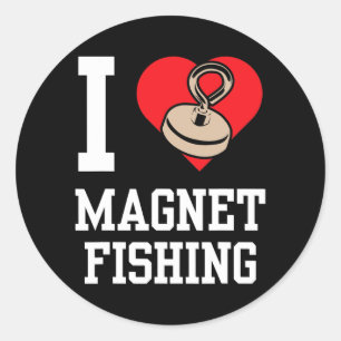 Sticker Rond I Love Aimant Pêche aux renseignements