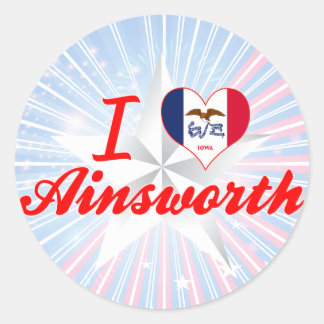 Sticker Rond I Love Ainsworth, Iowa