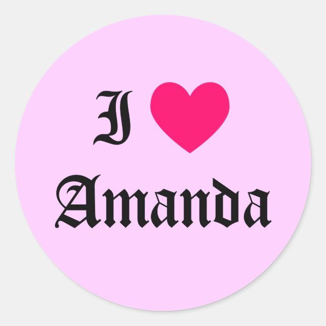 Sticker Rond I Love Amanda (Devant)
