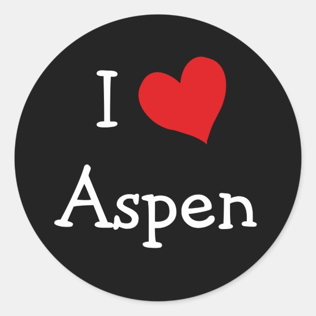 Sticker Rond I Love Aspen (Devant)