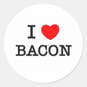 Sticker Rond I Love Bacon