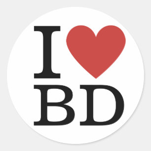 Sticker Rond I ❤️ Love BD Building Department Employés PERSONNA