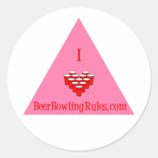 Sticker Rond I Love Beer Bowling Rules.com