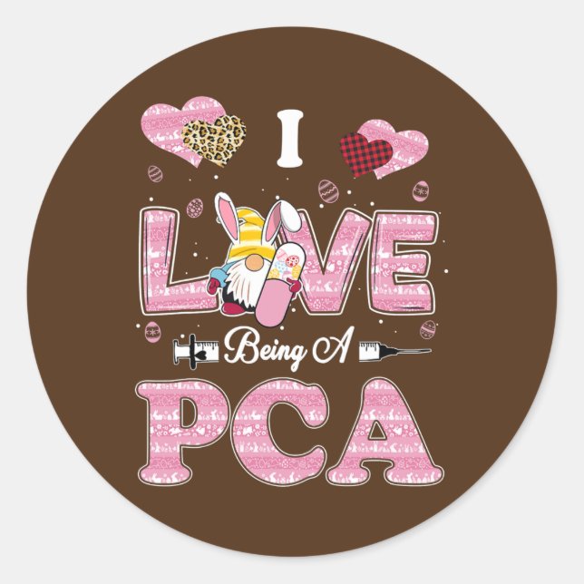 Sticker Rond I Love Bein PCA Gnome Easter Nurse (Devant)