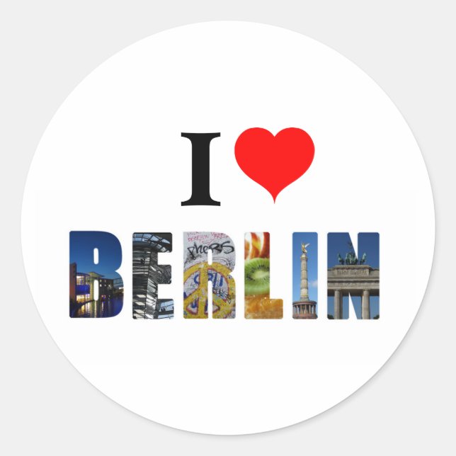 Sticker Rond I Love Berlin Allemagne Travel City Photo (Devant)