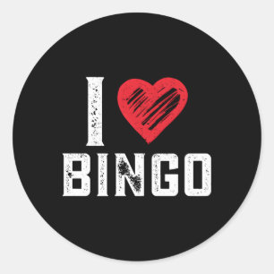 Sticker Rond I Love Bingo Bingo Bingo