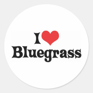 Sticker Rond I Love Bluegrass Music